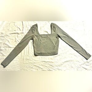 Est Pac 1980 PacSun Gray Long Sleeve Square Neck Shirt Women's Top Size Small